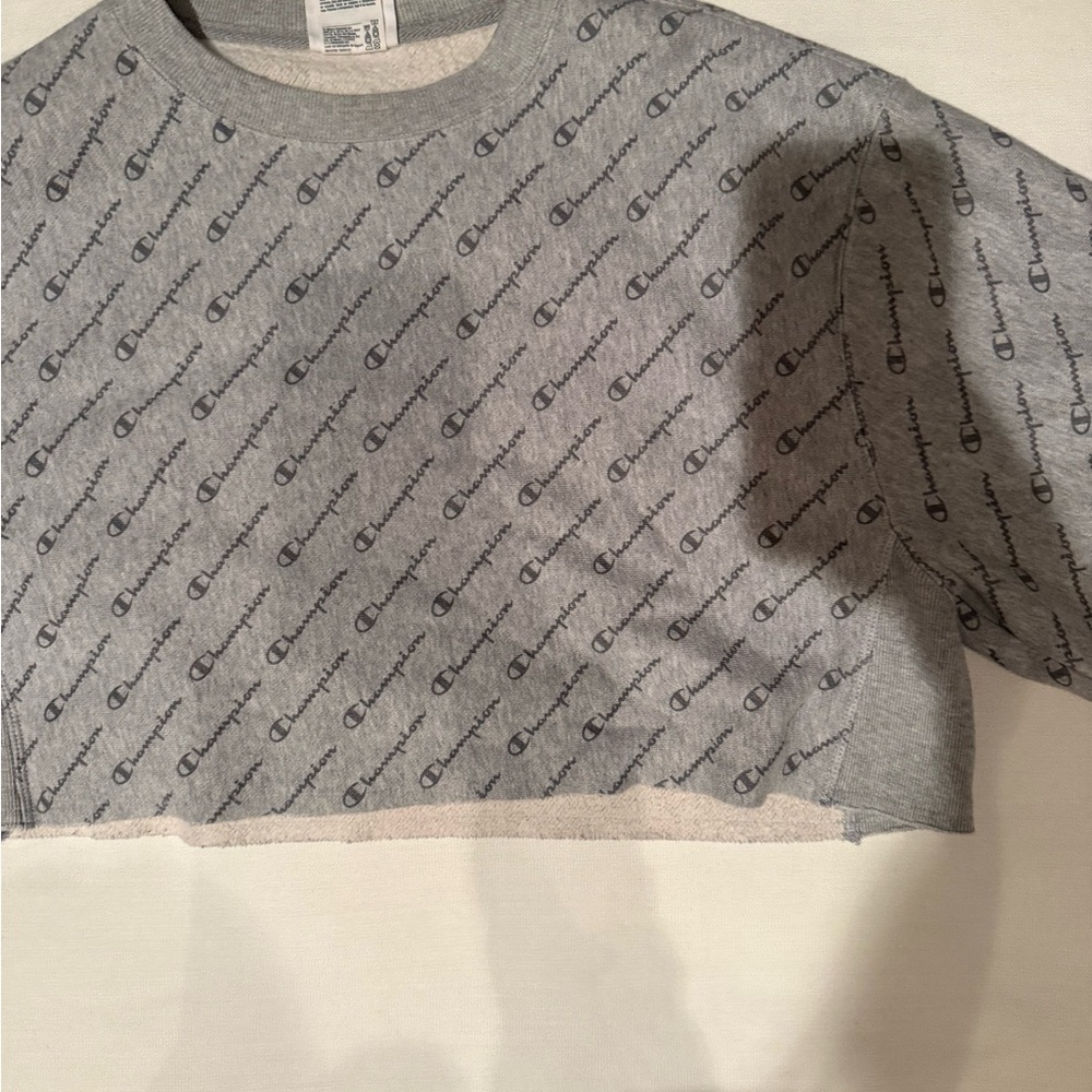 Champion Heather Gray Logo Crop Tee